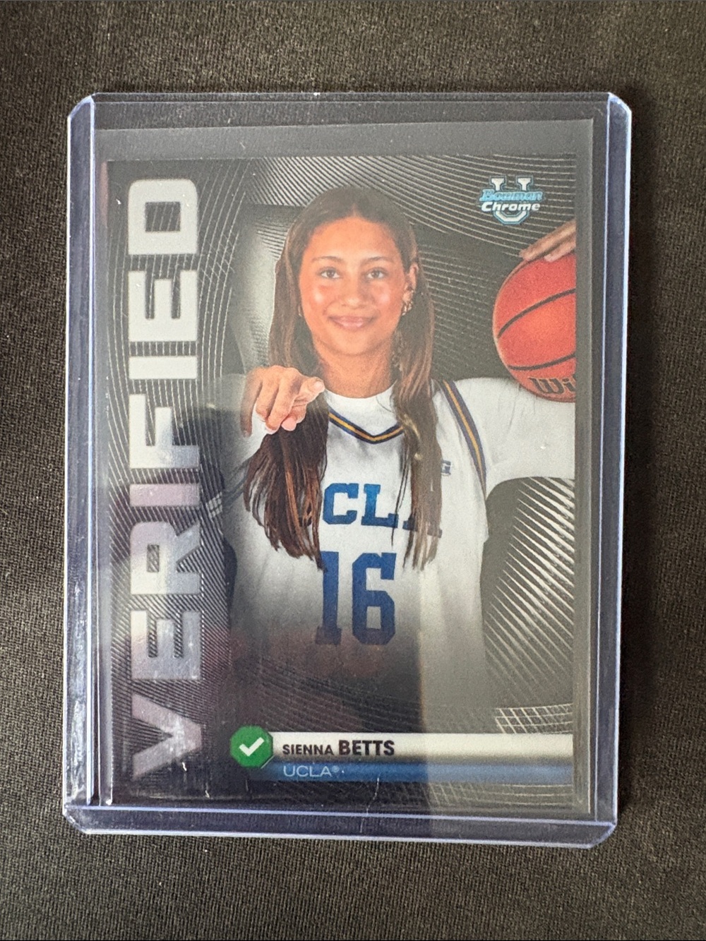 Topps Bowman’s UCLA #16 Sienna Betts Basketball Trading Card - Silver Chrome